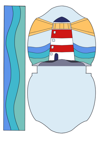 mini purse digital download template - lighthouse applique