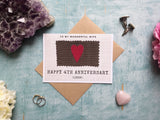 4th anniversary card for husband or wife, linen anniversary card for 4 years married