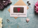 4th anniversary card for husband or wife, linen anniversary card for 4 years married