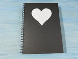 Heart aperture black cover scrapbook with white pages (sale55)