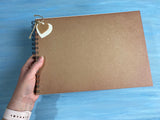 Rustic vintage style A4 blank scrapbook with ivory cream pages (sale 511)