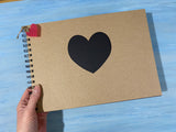 A4 Heart aperture scrapbook (sale 57)