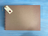 A4 blank rustic recycled scrapbook with tag, ivory cream pages (sale 58)