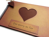 Rustic scrapbook memory book photo album / Our story so far / A4 kraft scrapbook / boyfriend gift / girlfriend gift / present
