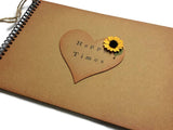 Sunflower scrapbook / vintage style memory book / rustic wedding photo album / happy times book / family photo album / anniversary gift