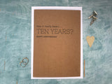 personalised ten year anniversary card, custom 10th wedding anniversary card, rustic kraft 10 year card