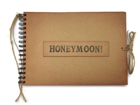 Honeymoon scrapbook album, rustic wedding gift for the couple, honeymoon memory book, honeymoon photo album