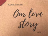 Personalised our love story scrapbook album, couples scrapbook, boyfriend gift for him