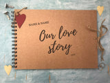 our love story Personalised scrapbook,  unique wedding gift for couple, personalised photo album, romantic girlfriend anniversary gift