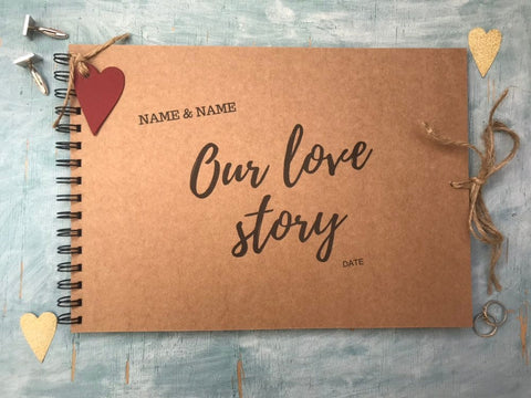 our love story Personalised scrapbook,  unique wedding gift for couple, personalised photo album, romantic girlfriend anniversary gift