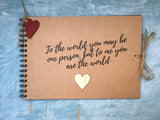 to me you are the world mothers day gift, family scrapbook album, mother of the bride gift from daughter