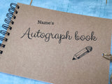 personalised autograph book, custom school leavers gift notebook, end of school year class signatures book for class graduation gift