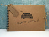 personalised gift for him, travel scrapbook album campervan adventures, gift for a vw camper van owner