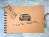 campervan gift, travel scrapbook album campervan adventures, custom gift for a vw camper van owner