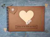 letters to the bride and groom memory book, wedding scrapbook album, rustic wedding gift keepsake