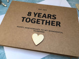 personalised custom 8th year wedding anniversary card anniversary gift card 8 years together for a wife husband
