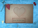 Rustic Wedding scrapbook album, personalized wedding scrapbook, custom wedding guest book, vintage style wedding photo album