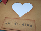 Handmade custom Rustic Wedding guest book photo album scrapbook with peek a boo heart cover A4
