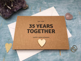 personalised 35 year wedding anniversary card, 35th anniversary card for husband, anniversary gift card 35 years together for wife est 1987