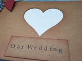 Handmade custom Rustic Wedding guest book photo album scrapbook with peek a boo heart cover A4