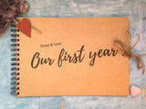 Personalised 1st anniversary gift, custom scrapbook album, first year journal / our first year scrapbook / one year anniversary gift for him