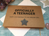 13th birthday card for a boy, officially a teenager, thirteen card for son or nephew turning 13
