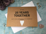 25th anniversary card, 25 years together silver wedding anniversary card, est 1997 married in 1997 card for parents