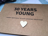 custom 30th birthday card, 30 years young, est 1992 30th birthday card for women, birthday card for daughter born in 1992