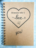 Reasons why I love you scrapbook journal, boyfriend gift, engagement gift