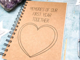 memories of our first year together scrapbook journal, one year anniversary gift for boyfriend