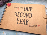 our second year together scrapbook album, second year wedding anniversary gift for husband, 2 year anniversary gift for boyfriend journal