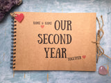 our second year together scrapbook album, second year wedding anniversary gift for husband, 2 year anniversary gift for boyfriend journal