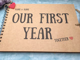 our first year together scrapbook album, one year anniversary gifts for boyfriend, 1 year anniversary gift for boyfriend, paper anniversary