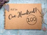 Personalised 100th birthday gift, custom scrapbook album 100 years old, 100th birthday gift for men, 100th birthday photo album gift for dad