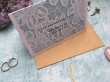 13th anniversary card for husband or wife, lace anniversary card for 13 years married