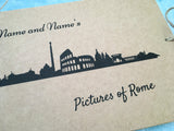 Rome travel scrapbook album, honeymoon memory book, Photos of Rome Italy travel journal personalized scrapbook photo album