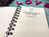 100 Reasons why I love you mini book of love, long distance first anniversary boyfriend valentines day gift idea things I love about you