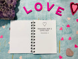 25 Reasons why I love you mini book of love notes, long distance first anniversary boyfriend gift things I love about you gift ideas