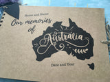 Our memories Australia scrapbook album personalised honeymoon memory book, Australia travel journal personalized photo album