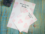 Advice for the Bride to be A3 or A4, poster signing sheet, bridal shower alternative guest book for guests to give words of advice
