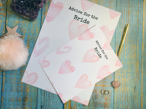 Advice for the Bride to be A3 or A4, poster signing sheet, bridal shower alternative guest book for guests to give words of advice