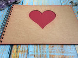 Heart aperture scrapbook album seconds sale red pages anniversary or valentines day gift for boyfriend