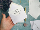 Advice for the bride mini notes for bridal shower alternative guestbook, letters to the bride slips A7 notelets hen party bachelorette games