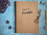 dads poems notebook for dad birthday gift, father poetry journal gift for dad, (seconds sale SALE58)