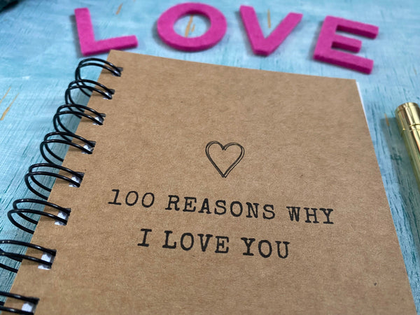 100 Reasons Why I Love You Mini Book of Love, Long Distance First  Anniversary Boyfriend Valentines Day Gift Idea Things I Love About You 