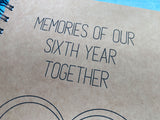 memories of our sixth year together scrapbook journal, six year anniversary gift for boyfriend 6th anniversary gift