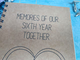 memories of our sixth year together scrapbook journal, six year anniversary gift for boyfriend 6th anniversary gift