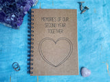 memories of our second year together scrapbook journal, two year anniversary gift for boyfriend 2nd anniversary gift