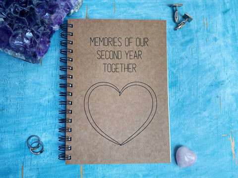 memories of our second year together scrapbook journal, two year anniversary gift for boyfriend 2nd anniversary gift