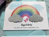 Pack of two rainbow happy birthday cards